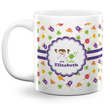 Girls Space Themed 20 Oz Coffee Mug - White (Personalized)