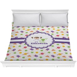 Girls Space Themed Comforter - King (Personalized)