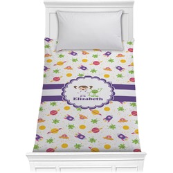 Girls Space Themed Comforter - Twin (Personalized)