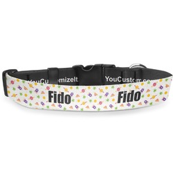 Girls Space Themed Deluxe Dog Collar - Medium (11.5" to 17.5") (Personalized)