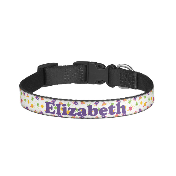 Custom Girls Space Themed Dog Collar - Small (Personalized)