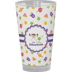 Girls Space Themed Pint Glass - Full Color (Personalized)