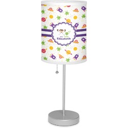 Girls Space Themed 7" Drum Lamp with Shade Linen (Personalized)