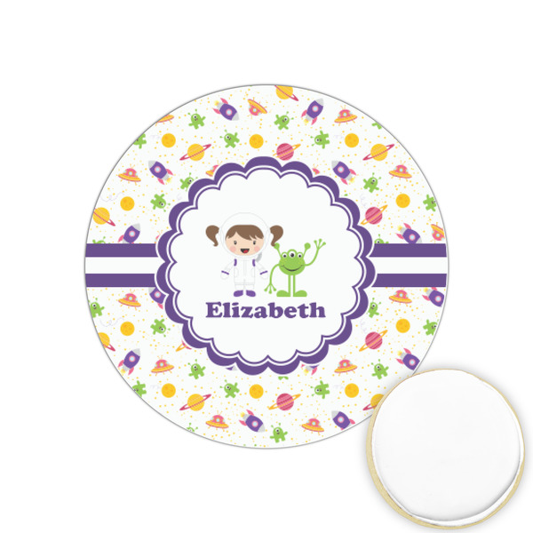 Custom Girls Space Themed Printed Cookie Topper - 1.25" (Personalized)