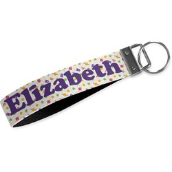 Girls Space Themed Wristlet Webbing Keychain Fob (Personalized)