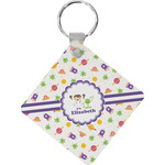 Girls Space Themed Diamond Plastic Keychain w/ Name or Text