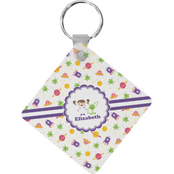 Girls Space Themed Diamond Plastic Keychain w/ Name or Text
