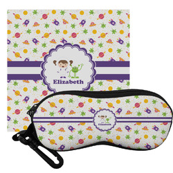 Girls Space Themed Eyeglass Case & Cloth (Personalized)