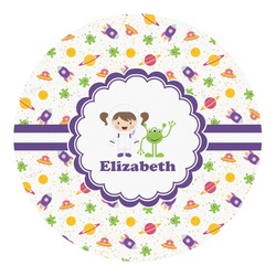 Girls Space Themed Round Decal - XLarge (Personalized)