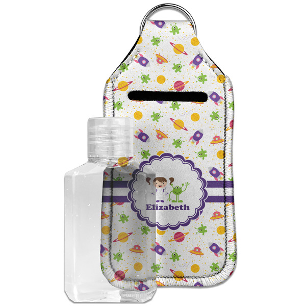 Custom Girls Space Themed Hand Sanitizer & Keychain Holder - Large (Personalized)