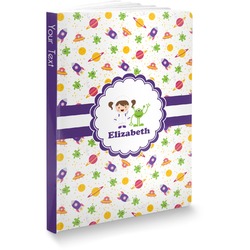 Girls Space Themed Softbound Notebook - 5.75" x 8" (Personalized)