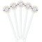 Girls Space Themed White Plastic 5.5" Stir Stick - Fan View