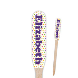 Girls Space Themed Paddle Wooden Food Picks - Single Sided (Personalized)