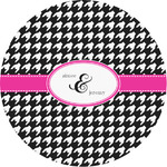 Houndstooth w/Pink Accent Multipurpose Round Labels - 1" (Personalized)