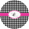 Houndstooth w/Pink Accent 1" Multipurpose Round Labels - Single Sticker