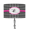 Houndstooth w/Pink Accent 12" Drum Lampshade - ON STAND (Fabric)