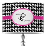 Houndstooth w/Pink Accent 16" Drum Lamp Shade - Poly-film (Personalized)