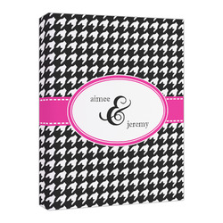 Houndstooth w/Pink Accent Canvas Print - 16x20 (Personalized)