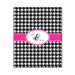 Houndstooth w/Pink Accent Wood Print - 16x20 (Personalized)