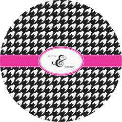 Houndstooth w/Pink Accent Multipurpose Round Labels - 3" (Personalized)