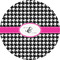 Houndstooth w/Pink Accent 3" Multipurpose Round Labels - Single Sticker