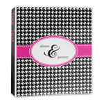 Houndstooth w/Pink Accent 3-Ring Binder - 1 inch (Personalized)