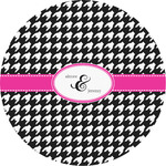 Houndstooth w/Pink Accent Multipurpose Round Labels - 4" (Personalized)