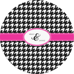 Houndstooth w/Pink Accent Multipurpose Round Labels - 4" (Personalized)