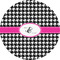 Houndstooth w/Pink Accent 4" Multipurpose Round Labels - Single Sticker