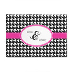 Houndstooth w/Pink Accent 4' x 6' Indoor Area Rug (Personalized)