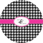 Houndstooth w/Pink Accent Multipurpose Round Labels - 5" (Personalized)