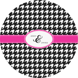 Houndstooth w/Pink Accent Multipurpose Round Labels - 5" (Personalized)