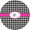 Houndstooth w/Pink Accent 5" Multipurpose Round Label - Single Sticker