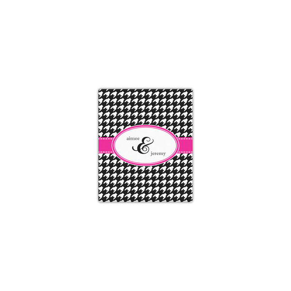 Custom Houndstooth w/Pink Accent Canvas Print - 8x10 (Personalized)