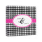 Houndstooth w/Pink Accent 8x8 - Canvas Print - Angled View