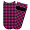 Houndstooth w/Pink Accent Adult Ankle Socks - Single Pair - Front and Back