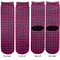 Houndstooth w/Pink Accent Adult Crew Socks - Double Pair - Front and Back - Apvl