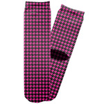 Houndstooth w/Pink Accent Adult Crew Socks