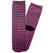 Houndstooth w/Pink Accent Adult Crew Socks - Single Pair - Front and Back