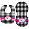 Houndstooth w/Pink Accent Baby Bib & Burp Set - Approval (new bib & burp)