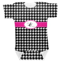 Houndstooth w/Pink Accent Baby Bodysuit 3-6 (Personalized)