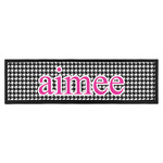 Houndstooth w/Pink Accent Bar Mat - Large (Personalized)