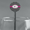 Houndstooth w/Pink Accent Black Plastic 5.5" Stir Stick - Round - Main