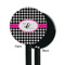 Houndstooth w/Pink Accent Black Plastic 5.5" Stir Stick - Single Sided - Round - Front & Back