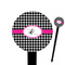 Houndstooth w/Pink Accent Black Plastic 6" Food Pick - Round - Closeup