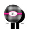 Houndstooth w/Pink Accent Black Plastic 6" Food Pick - Round - Single Sided - Front & Back