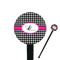 Houndstooth w/Pink Accent Black Plastic 7" Stir Stick - Round - Closeup