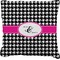 Houndstooth w/Pink Accent Burlap Pillow 18"