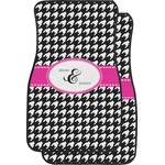 Houndstooth w/Pink Accent Car Floor Mats (Personalized)