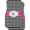 Houndstooth w/Pink Accent Custom Car Floor Mats (Front Seat)